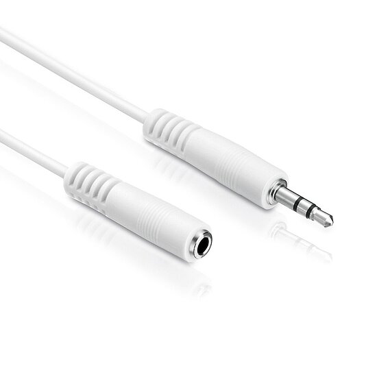 Bild 1 - Klinkenverlngerung Auxverlngerung 3,5 mm Stereo Stecker auf 3,5mm Stereo Klinkenbuchse weiss