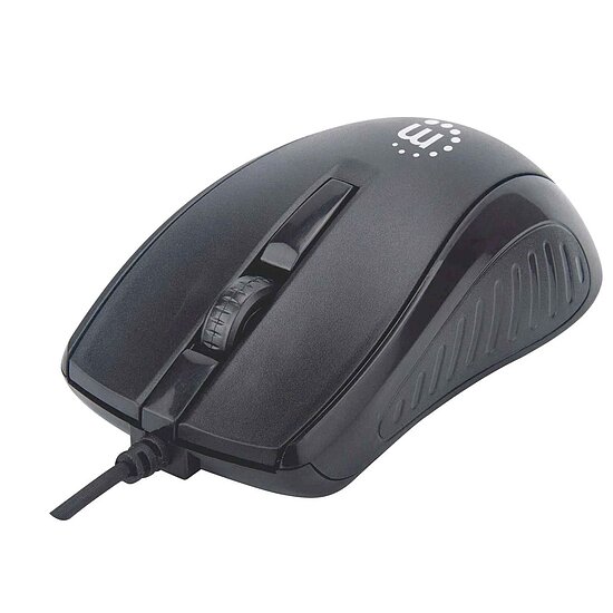 Bild 1 - Manhattan 179331 Optische USB-Maus Kabelgebunden, drei Tasten mit Scrollrad, 1000 dpi, schwarz