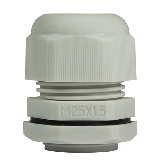 Bild 1 - PG Kabelverschraubung M25 W�rgenippel hellgrau inkl. Gegenmutter