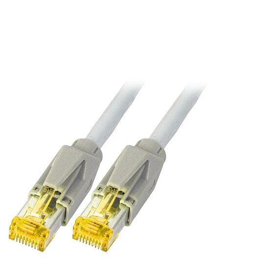 Bild 1 - LAN Patchkabel Cat.6a grau mit Hirose TM31 Stecker Draka UC900 Cat.7 Kabel Halogenfrei 10 GBit/s reines Kupfer