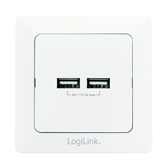 Bild 1 - USB Steckdose Unterputz 230V mit 2 x USB A Ladebuchse max 2,1A