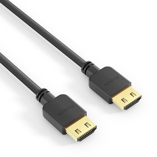Bild 1 - Slimline HDMI Kabel schwarz 4K@60 Hz halogenfrei mit Secure-Lock-System