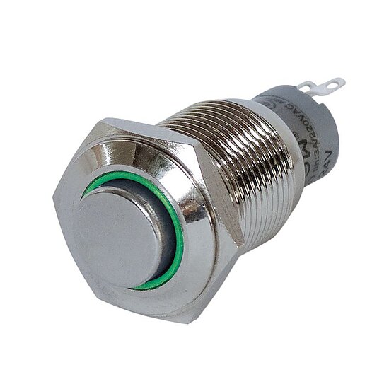 Bild 1 - Vollmetalltaster mit Ringbeleuchtung gr�n