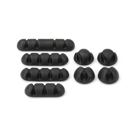 Bild 1 - Kabelhalter 8er-Set selbstklebend schwarz