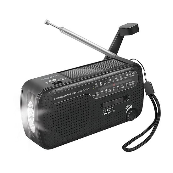 Bild 1 - Dynamo-Handkurbel-Radio mit Solarpanel und Taschenlampe