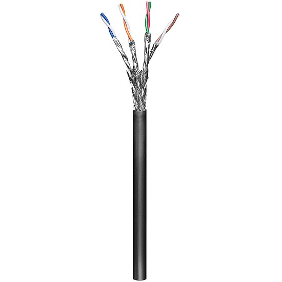 Bild 1 - CAT6 Verlegekabel schwarz 100m SpuleS/FTP (PiMF) mit starren Litzen UV & Wasserresistent