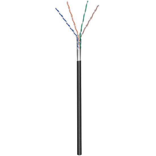 Bild 1 - CAT5e Patchkabel schwarz 100m Spule F/UTP mit flexiblen Litzen UV & Wasserresistent