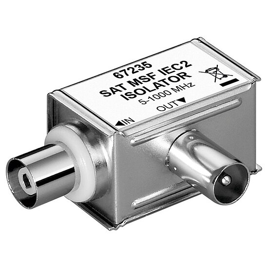 Bild 1 - Mantelstromfilter galvanische Trennung Koaxialstecker > Koaxialkupplung Winkel