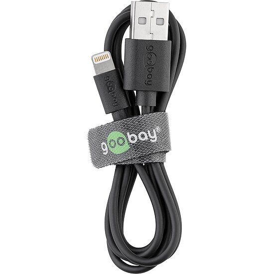 Bild 1 - USB Sync- & Ladekabel schwarz fr Gerte mit Apple Lightning Connector geeignet MFI zertifiziert