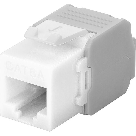 Bild 1 - KeyStone Jack weiss CAT 6a 500MHz RJ45 Toolless Werkzeugfrei UTP SNAP-IN max. 10 GBit/s