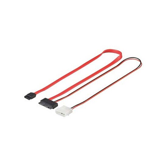 Bild 1 - HDD Micro SATA Kabel 0,3m S-ATA 2 in1 Datensignal + Stromadapter