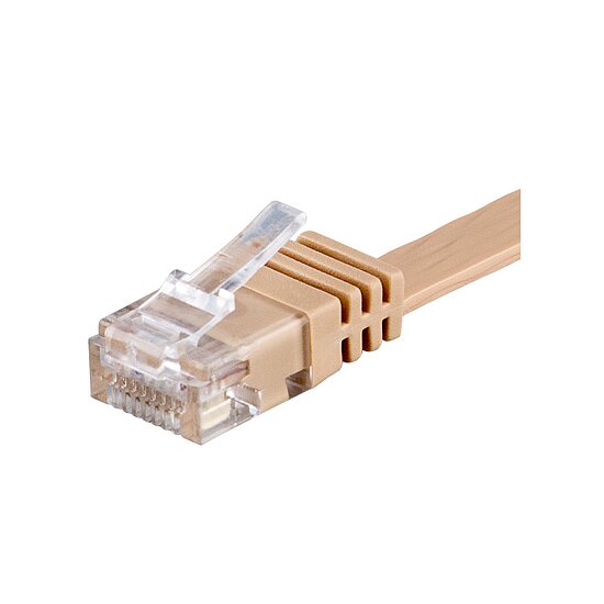 Bild 1 - Slimline Patchkabel Flachkabel CAT6 UTP hellbraun GBit/s