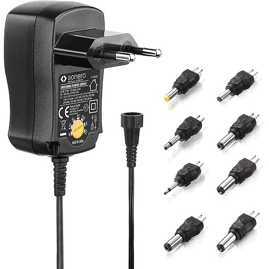 Bild 1 - Universal Netzteil einstellbare Spannung 3V-12V mit 8 Adaptern max. 300mA