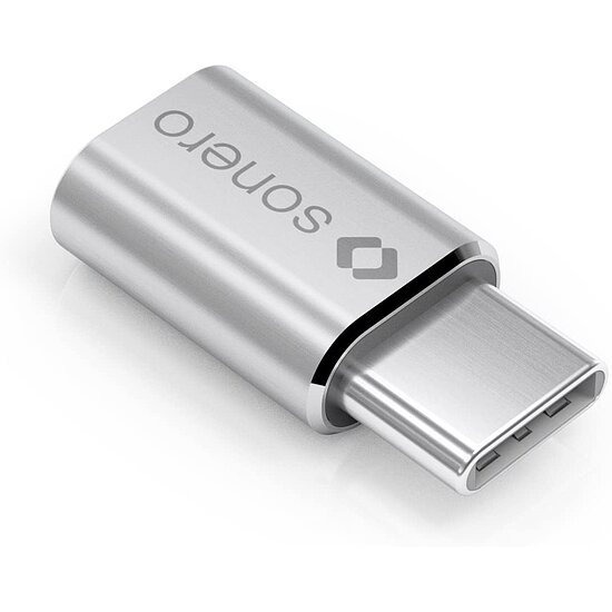 Bild 1 - USB-C Adapter - USB Micro Buchse auf USB-C Stecker Gehusefarbe silber
