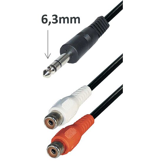 Bild 1 - Adapterkabel 6,3mm stereo Klinkenstecker auf 2 x Cinchkupplung