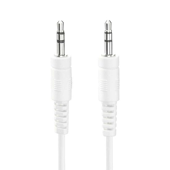 Bild 1 - Basic Klinkenkabel Auxkabel weiss beidseitig gerade 3,5mm stereo Klinkenstecker