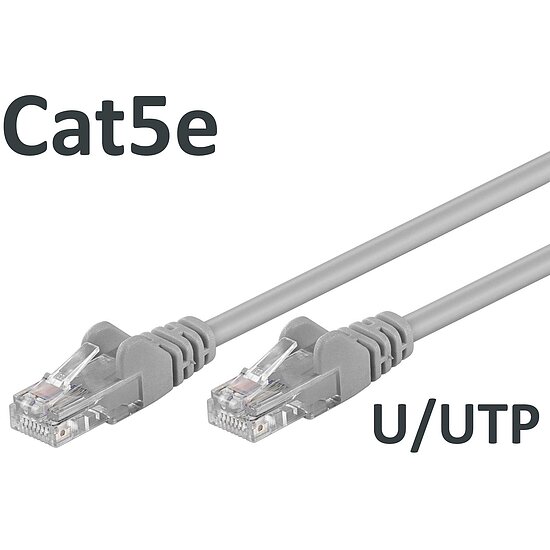 Bild 1 - Patchkabel Cat5e U/UTP grau mit Rastnasenschutz Gigabit