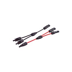 PV4 T-Adapterkabel Set, 2/1, 4mm, rot/schwarz, 30cm