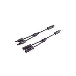 PV4 T-Adapterkabel Set, 2/1, 4mm, schwarz/schwarz, 30cm
