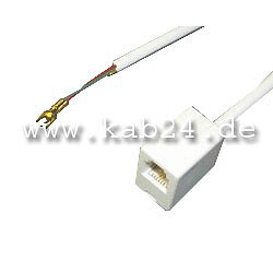 Modular-Adapter, RJ11 (6/4) auf 2 Kabelschuhe, 0,2m