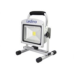Ledino LED-Akkustrahler 20W Hochleistungs LEDs, Samsung Li-Ion Akku 4 Lichtstufen 1360 L 6000K, silber IP54