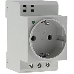 Schutzkontakt-Steckdose fr Hutschiene mit LED, 230V, 16A, VDE