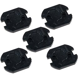 Einsteckschutz fr Steckdosen, Schwarz mit Drehmechanik, 5er-Set