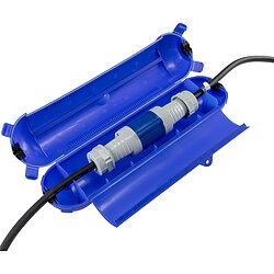 Kabelschutzbox fr Aussen IP44 XL fr CEE, Lx 365x90mm, Blau