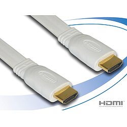 Purelink HDMI HighSpeed Flachkabel Farbe weiss vergoldete Kontakte
