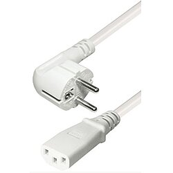 Schutzkontakt Kaltger�te Kabel gewinkelt weiss 1,5 qmm