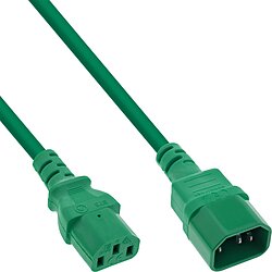 Kaltgerteverlngerung 0,3m grn C14 Stecker auf C13 Kupplung