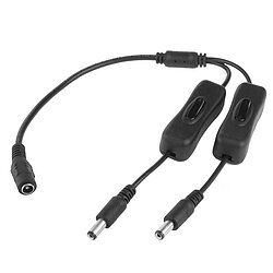 Kab24 Netzteil-Verteiler 2-fach mit Schnurschaltern je DC-Hohlstecker