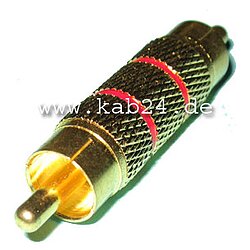 Cinchadapter Cinchstecker auf Cinchstecker vergoldet Metall
