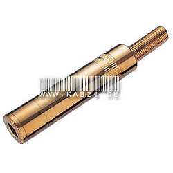 Klinkenkupplung, 6,3mm Stereo, vergoldet