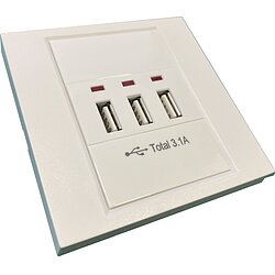 USB-3-Fach Steckdose 5V D/C max. 3.100 mA