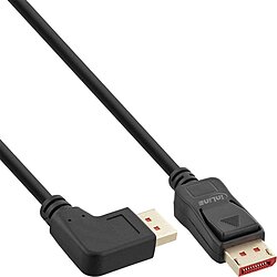DisplayPort 1.4 Kabel 8K4K links gewinkelter Stecker auf gerader Stecker schwarz