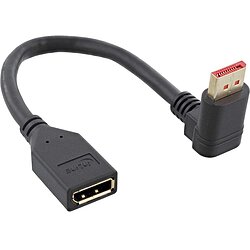 DisplayPort 1.4 Adapterkabel ST/BU, 8K4K, nach oben gewinkelt, schwarz/gold, 0,15m