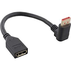DisplayPort 1.4 Adapterkabel ST/BU, 8K4K, nach unten gewinkelt, schwarz/gold, 0,15m
