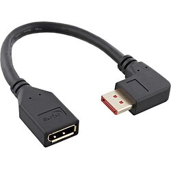 DisplayPort 1.4 Adapterkabel ST/BU, 8K4K, nach rechts gewinkelt, schwarz/gold, 0,15m