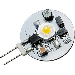 LED G4 Scheibe 12-30V 110 Lumen 1,3W 1 x Power LED 38mm 120 Grad 3000 K warmweiss