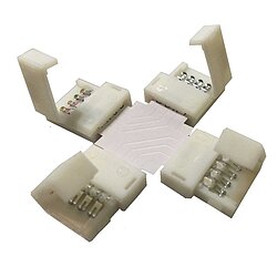 Kab24� RGB Kreuzverbhinder Schnellverbinder zum klipsen f�r 10mm RGB LED Streifen