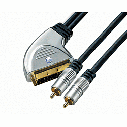Home Theatre Scartstecker auf 1 x Cinch-Stecker Audio + 1 Cinch Stecker Video