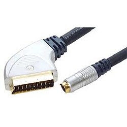Premium SVHS auf Scart Kabel, Nylonmantel Ferrit