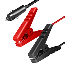 Power adapter cable, Zigarettenanznder/M zu Alligator-Klemme, schwarz/rot, 1,8 m