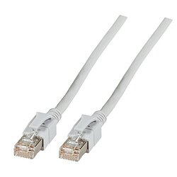 RJ45 Patchkabel LAN Kabel Netzwerkkabel grau halogenfrei Cat.6A VC 45 mit eingebauter LED