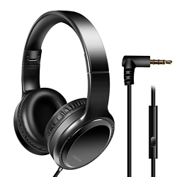Stereo-Headset mit Mikrofon, 3,5-mm-Klinkenstecker, schwarz