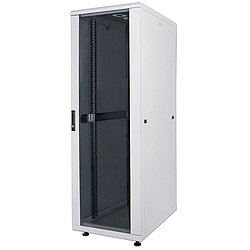 Kab24 Netzwerkschrank / Serverschrank 19 Zoll 32 HE grau montiert H:165,3 x B:80 x T:80cm