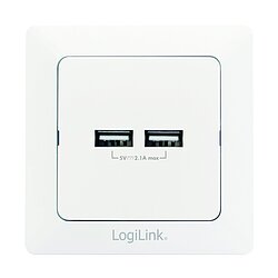 USB Steckdose Unterputz 230V mit 2 x USB A Ladebuchse max 2,1A