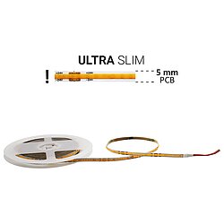 LED Stripe / LED Streifen 24V COB 6000K 5mm breit 5m 1600 LED'S COB IP20 2,1 A / 50 W