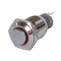 Vollmetalltaster mit Ringbeleuchtung rot